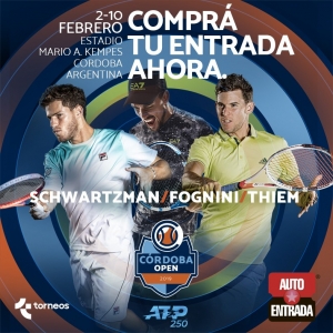Córdoba Open: Quiénes jugarán y como adquirir entradas 